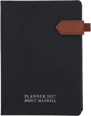 2027 A4 John C. Maxwell Daily Planner Diary, Imitation Leather, Black