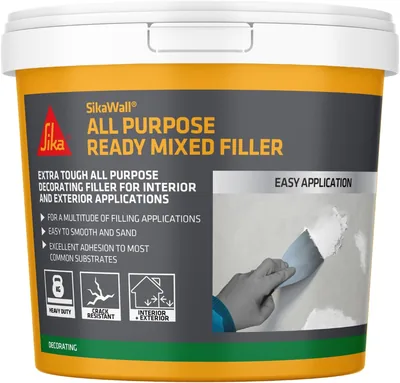 Sika SikaWall All Purpose Ready Mixed Filler, Interior & Exterior, White, 1Kg