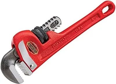 RIDGID 31010 Model 10 Heavy-Duty Straight Pipe Wrench, 250mm (10in), Red/Black, SGD 36.99 (23% Off)