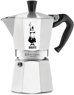 Bialetti - Moka Express: Klasyczna Kawiarka do Przygotowywania Prawdziwej Włoskiej Kawy, 6 Filiżanek (270 ml), Aluminiowa, SR - Najlepsza Cena