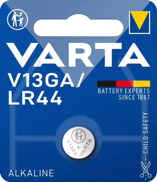 Varta Electronics V13GA Alkaline Button Cell in Original Blister Pack of 1