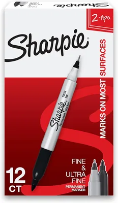 Sharpie Twin Tip Markers Fine & Ultra Fine 12ct Black 7% Off