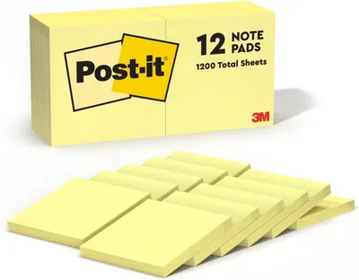 Post-it Notes 3x3 Canary Yellow 12 Pads Best Deal
