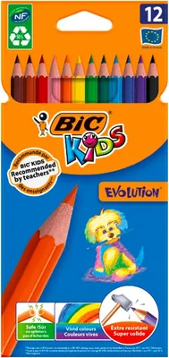 Bic Kids Évolution Écolutions Crayons de Couleur Colorés, Assortis, Paquet de 12 - 42% Off