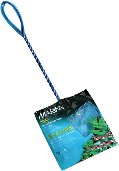 Marina Fijn Mesh Visnet met Plastiek Beklede Griff, 10cm/ 4-inch, Blauw