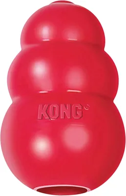 Jouet à mâcher KONG Classic remplissable pour chiens, petit - Jouet naturel en caoutchouc rouge, remplissable avec des friandises et des snacks, durable pour des heures de plaisir