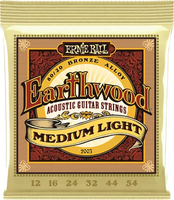 Ernie Ball Earthwood Light 80/20 Corde de Guitare Acoustique, Bronze - 12-54 Gauge - Meilleur Prix