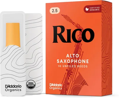 Rico Organic Alto Saxophone Reeds 2.5 Strength - 10 Pack Best Deal