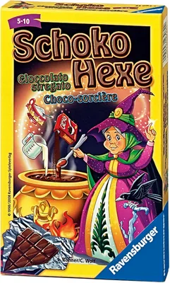 Ravensburger 23082 - Schokoladen-Hexe - Reise-Kartenspiel für 2-6 Spieler ab 6 Jahren - Geschenkspiel
