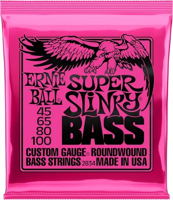 Ernie Ball Super Slinky - Cuerdas para bajo eléctrico, entorchado de níquel, calibre 45-100 Best Price