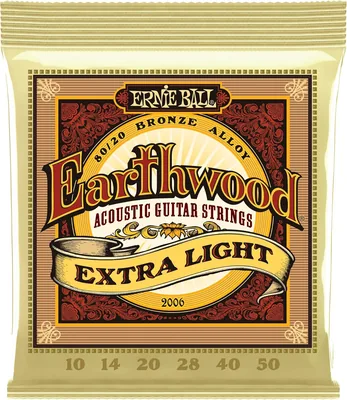 Ernie Ball Earthwood Extra Light 80/20 Bronce Cuerdas de Guitarra Acústica 10-50 Gauge - Mejor Oferta