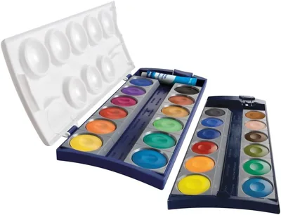 Pelikan K24 720631 Malbox mit 24 Qualitätsfarben und 1 Tube Weiß, 7,5 ml, nach DIN 5023 | Pelikan K24 Sparangebot
