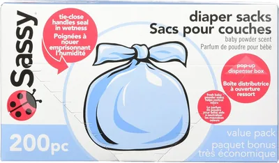 Sassy Baby Disposable Diaper Sacks, 200 Count