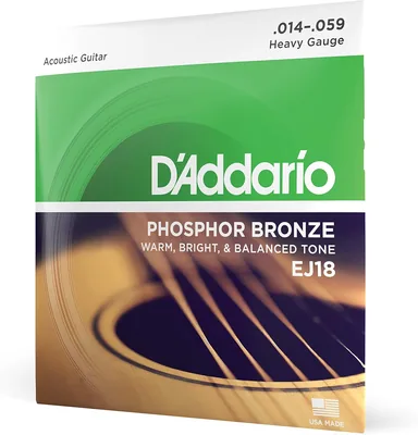 Corde de guitare acoustique D'Addario EJ18 Phosphor Bronze, Épais, 14-59 - 23% de réduction