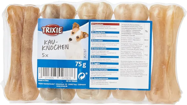 Trixie 2787 Kość do Żucia, Prasowana, 8 cm, 5 × 15 g - Najlepsza Oferta