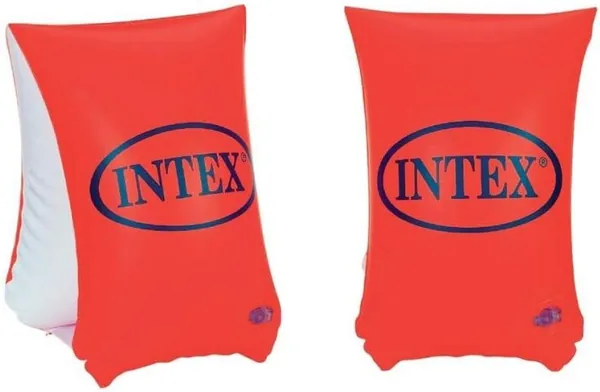 Intex 58641 Deluxe Schienale con Braccioli, Colore: Arancione/Bianco, Dimensioni: 30 x 15 cm - Miglior Affare