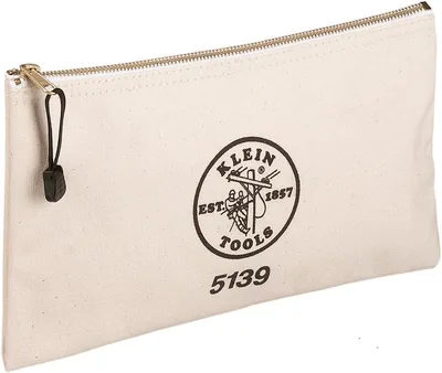 Klein Tools 5139 Canvas Tool Pouch, Heavy Duty Zipper