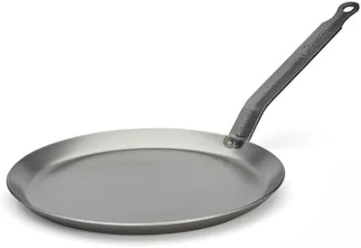 De Buyer - Poêle à crêpes en acier Carbon Plus - 24 cm - Blanc | Acier blanc, antiadhésif naturel, idéal pour le grill