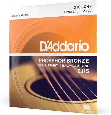 Corde de guitare acoustique D'Addario EJ15 Phosphor Bronze - Extra Legère, 10-47 - 14% de réduction