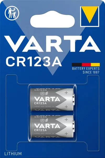 Varta CR123A Lithium Battery Blister Pack of 2