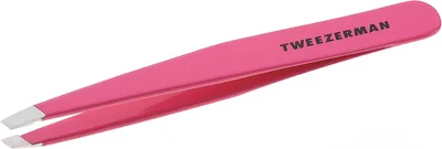 Tweezerman Stainless Steel Slant Tweezers (Neon Pink)