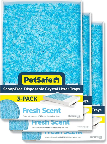 PetSafe ScoopFree Disposable Crystal Cat Litter Tray - Easy Cleaning Box