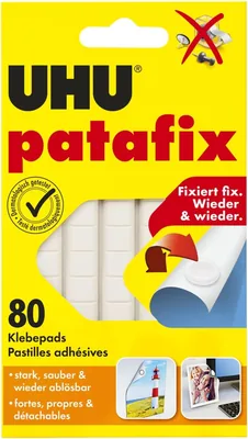UHU patafix Wiederverwendbare Klebefolien, Weiß, 80 Stück - 37% Rabatt