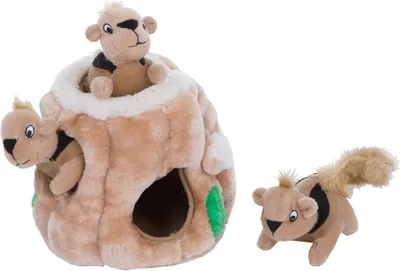 Outward Hound Hide a Squirrel Plush Dog Toy, Interactive Puzzle