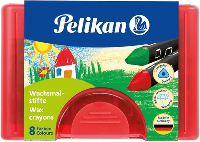Pelikan 722942 wasserfeste Wachskreide Dreiecksform, 8 Stück – 41% Rabatt