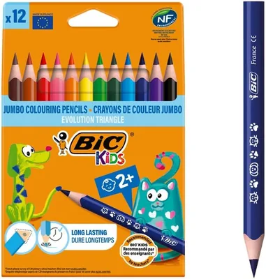 BIC Kids Evolution ECOlutions Triangle Colouring Pencils, 12 Pack Best Deal