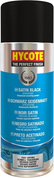 Hycote Fast Drying Aerosol Car Spray Paint Satin Black 400 ml