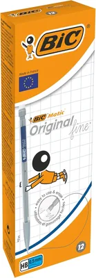 BIC Matic Original - Stylos mécaniques fins en plusieurs couleurs, boîte de 12 (Meilleure Offre)