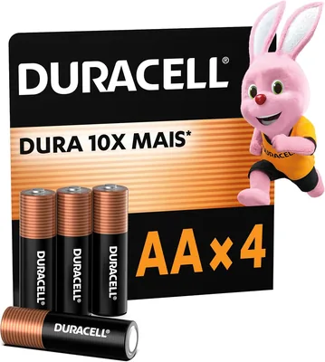 Duracell Pilhas Alcalinas AA Pequena - Duração 10x Maior