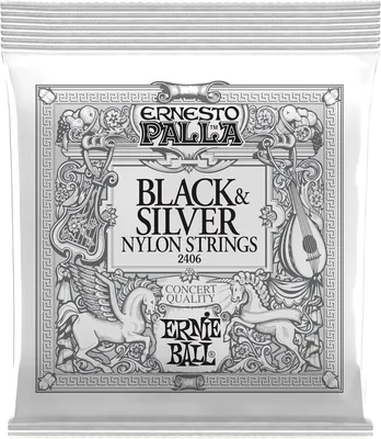 Ernie Ball Ernesto Palla - Cuerdas para guitarra clásica, nailon negro y plateado Mejor Oferta