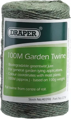 Draper 100m Trädsnöring | Stark Trädkord | Juta Kord för Växter - Grön | 40398 - 7% Off