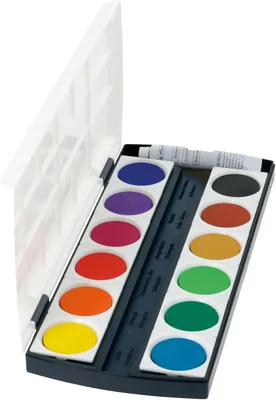 Herlitz 10116655 Schulfarben und Malbox - 12 Farben mit Deckwit White, Schulmalstifte
