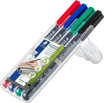 Staedtler Lumocolor 318 - Stylos permanents à encre fine, 4 couleurs