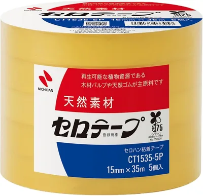 ニチバン CT-15355P チェロテープ 大ロール 0.6インチ (15mm) x 92.8フィート (35m)