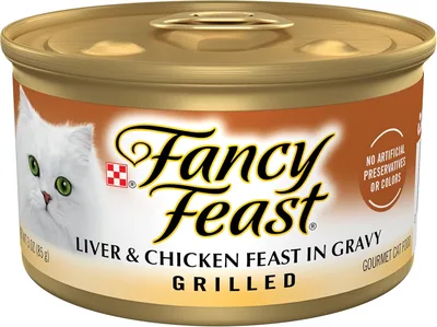 Purina Fancy Feast Wet Cat Food, Grilled Liver & Chicken, 3 oz Can, 24 Pack