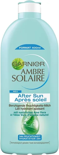 Lotion après-soleil apaisante Garnier Aloe Vera - 400ml - Amber Solaire - Soin hydratant rafraîchissant