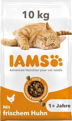 IAMS Vitalität Trockenfutter für Katzen mit Huhn - Trockenfutter für 1-6 Jahre alte Katzen, 10 kg