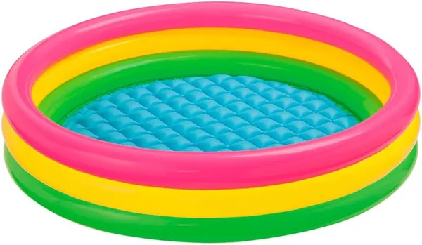 Intex Pool 3 Rings Pink Yellow Green
