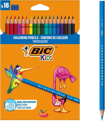 BIC Kids Tropicolors Kredki Ołówkowe Pudełko 18szt - Najlepsza Cena