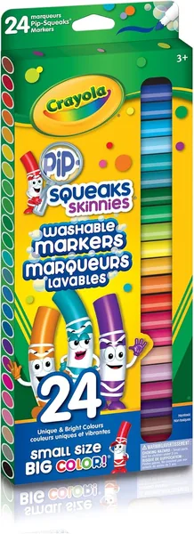 Crayola 58-4324 24 Pip-Squeaks Skinnies Fine Line Washable Markers
