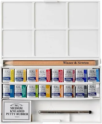 Winsor & Newton Cotman Water Colour Paint Set, 16 Half Pans, Multi-color, 20% Off