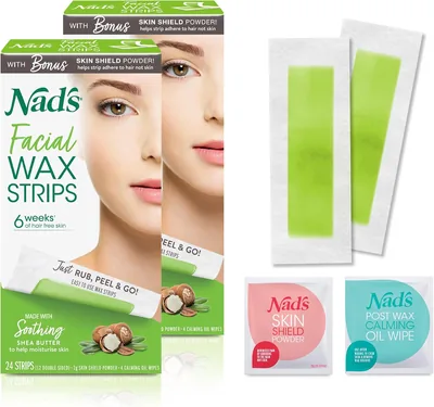 Nad's Fragrance Free Facial Wax Strips, 24 Count (Pack of 2) - 21% Off