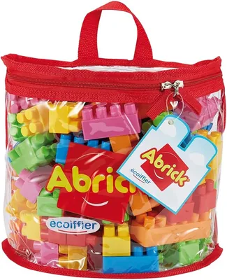 Jouets Ecoiffier - 846 - Sac à demi-lune et briques empilables Abrick - Ensemble de construction pour enfants - 100 pièces - À partir de 18 mois - Meilleur prix