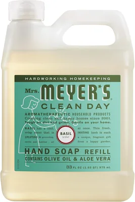 Mrs. Meyer's Basil Hand Soap Refill, 33 fl. oz