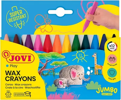 Triwax Triangular Wax Crayones, Juego de 12, Multicolor, Super | Mejora tu agarre, crayones súper resistentes