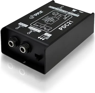 Caja de audio de inyección directa Pyle, eliminador de zumbidos, Unidad DI para guitarra y bajo